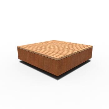 AROS quadratische Hocker in Cortenstahl