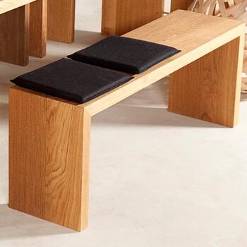 Sitzbank und Hocker Massivholz