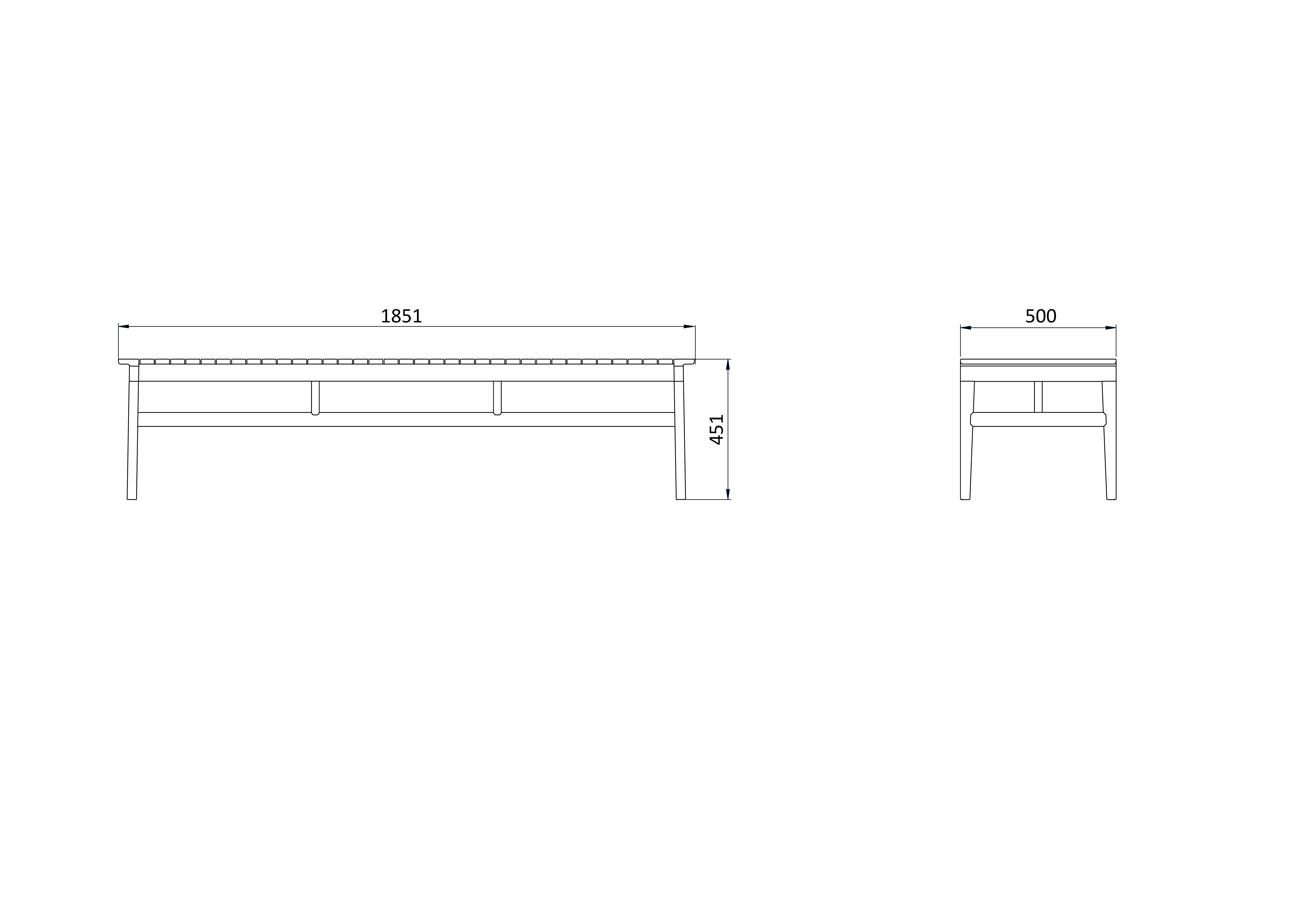 M10 Sammen - 3-Sitzer Gartenbank Teak massiv