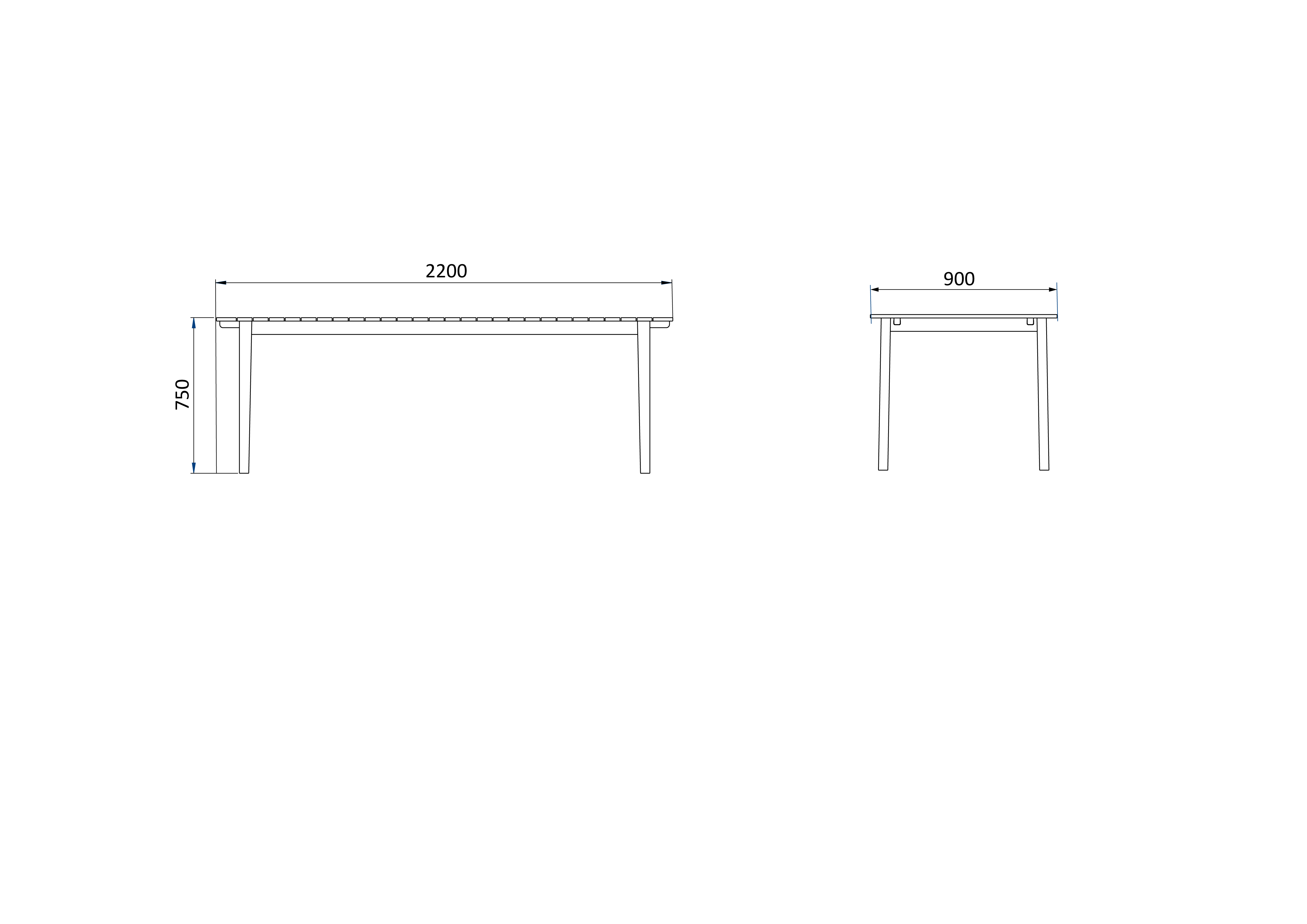 M2-M3 Sammen - Gartentische Teak massiv